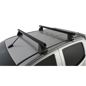 Rhino-Rack JA0199 Heavy Duty 2500 Black 2 Bar Roof Rack for ISUZU D-Max Gen2 TF (LS-U/LS-M/X-Runner) Crew Cab 4DR Ute (01/2012-12/2020)