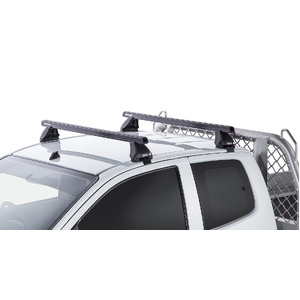 Rhino-Rack JA0199 Heavy Duty 2500 Black 2 Bar Roof Rack for ISUZU D-Max Gen2 TF (SX) Crew Cab 4DR Ute (01/2016-12/2020)