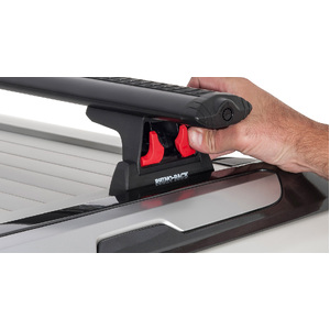 Rhino-Rack JA6218 Vortex RLT600 Black 2 Bar Roof Rack for FORD Ranger Wildtrak PX/PX2/PX3 (Roller Shutter Tracks) 4DR Ute (06/2012-12/2022)