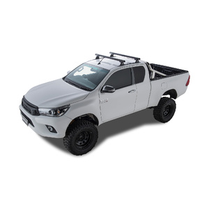 Rhino-Rack JA9128 Heavy Duty RLT600 Trackmount Black 2 Bar Roof Rack for TOYOTA Hilux Gen 8 Extra Cab 2DR Ute (10/2015-12/2020)
