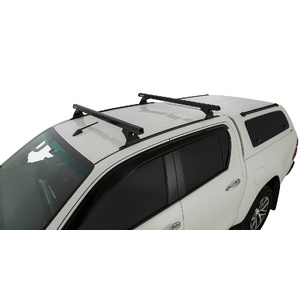 Rhino-Rack JB0952 Heavy Duty RCH Trackmount Black 2 Bar Roof Rack for TOYOTA Hilux Gen 8 Double Cab 4DR Ute (10/2015-Current)