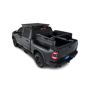 Rhino-Rack JC-01294 Reconn-Deck 2 Bar Ute Tub System for RAM 1500 Gen4 DS (5'7 BED WITH RAMBOX) &amp; Utility Tracks installed Quad Cab 4DR Ute (01/2019-C