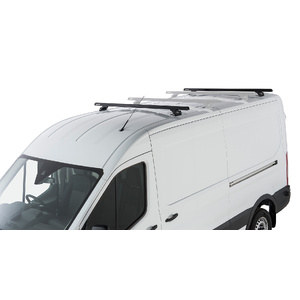 Rhino-Rack JA6335 Heavy Duty RLTP Black 2 Bar Roof Rack for FORD Transit LWB (Mid/High Roof) 2DR Van (01/2014-Current)