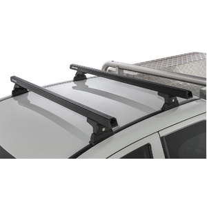 Rhino-Rack JA8630 Heavy Duty RLT600 Ditch Mount Black 2 Bar Roof Rack for MITSUBISHI Triton Gen5 MQ/MR Extra Cab 2DR Ute (04/2015-Current)