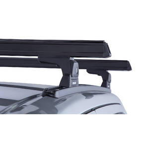 Rhino-Rack JA8356 Heavy Duty RLT600 Trackmount Black 2 Bar Roof Rack for NISSAN Navara (pre facelift) NP300 Dual Cab 4DR Ute (01/2015-12/2021)