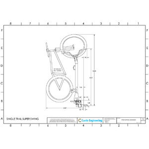 Single Trail Super-EFS Vertical Swing-Away 5 Bike Carrier - Driver Side (Zinc Finish)