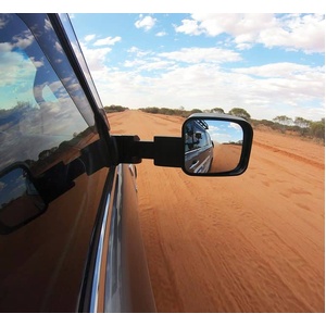 MSA 4x4 Towing Mirrors for Toyota Landcruiser 70 - 79 Series 1984 - 09/2023 (Black, Manual, Big Base)