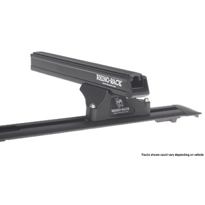 Rhino-Rack JA0662 Heavy Duty RLTP Trackmount Black 2 Bar Roof Rack for NISSAN Navara D40 (ST/ST-X) Dual Cab 4DR Ute (11/2005-06/2015)