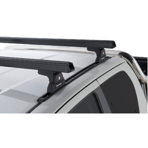 Rhino-Rack JA9128 Heavy Duty RLT600 Trackmount Black 2 Bar Roof Rack for TOYOTA Hilux Gen 8 Extra Cab 2DR Ute (10/2015-12/2020)