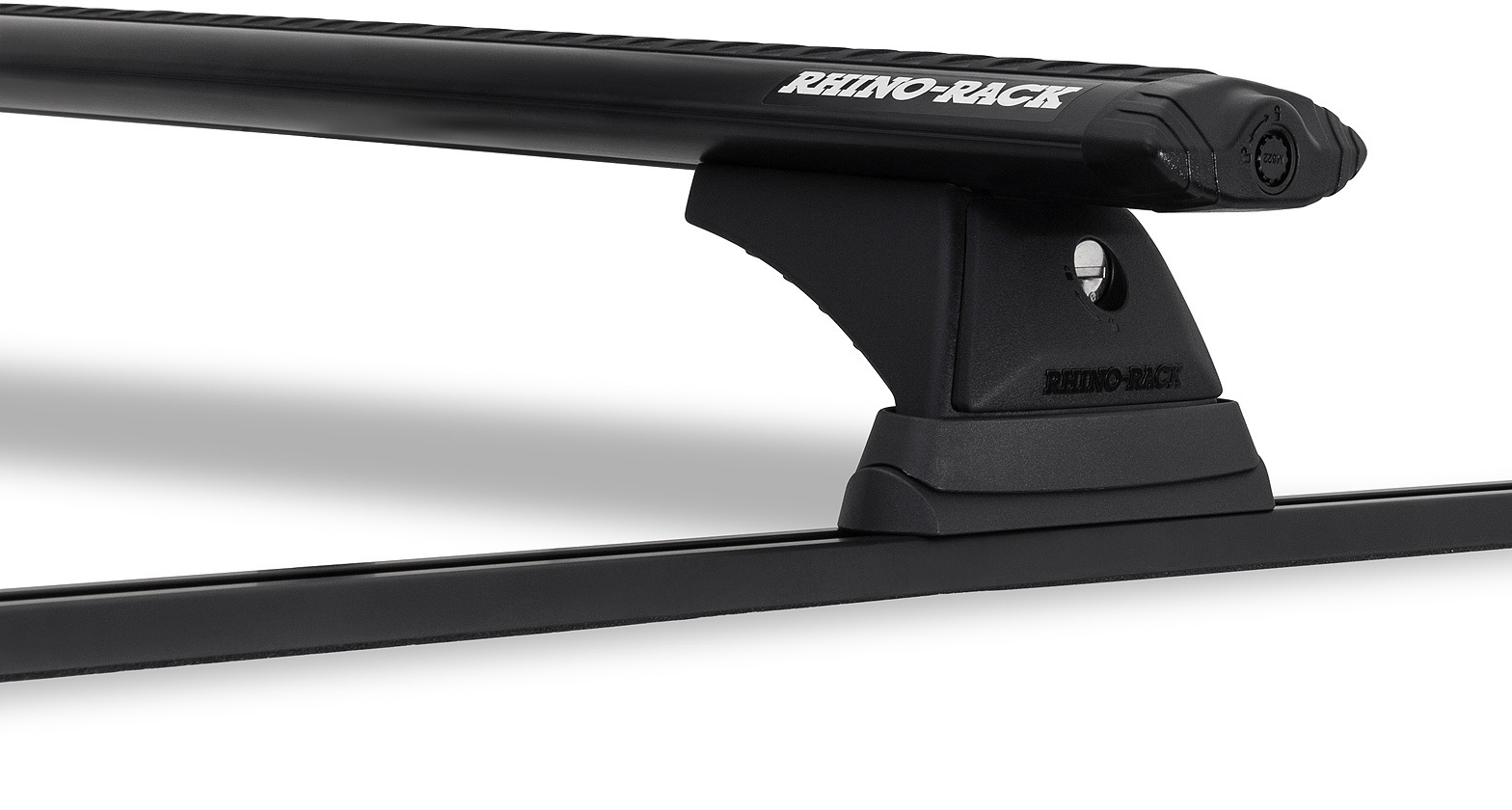 Rhino Vortex Trackmount Black 2 Bar Roof Rack for SSANGYONG Musso 4dr
