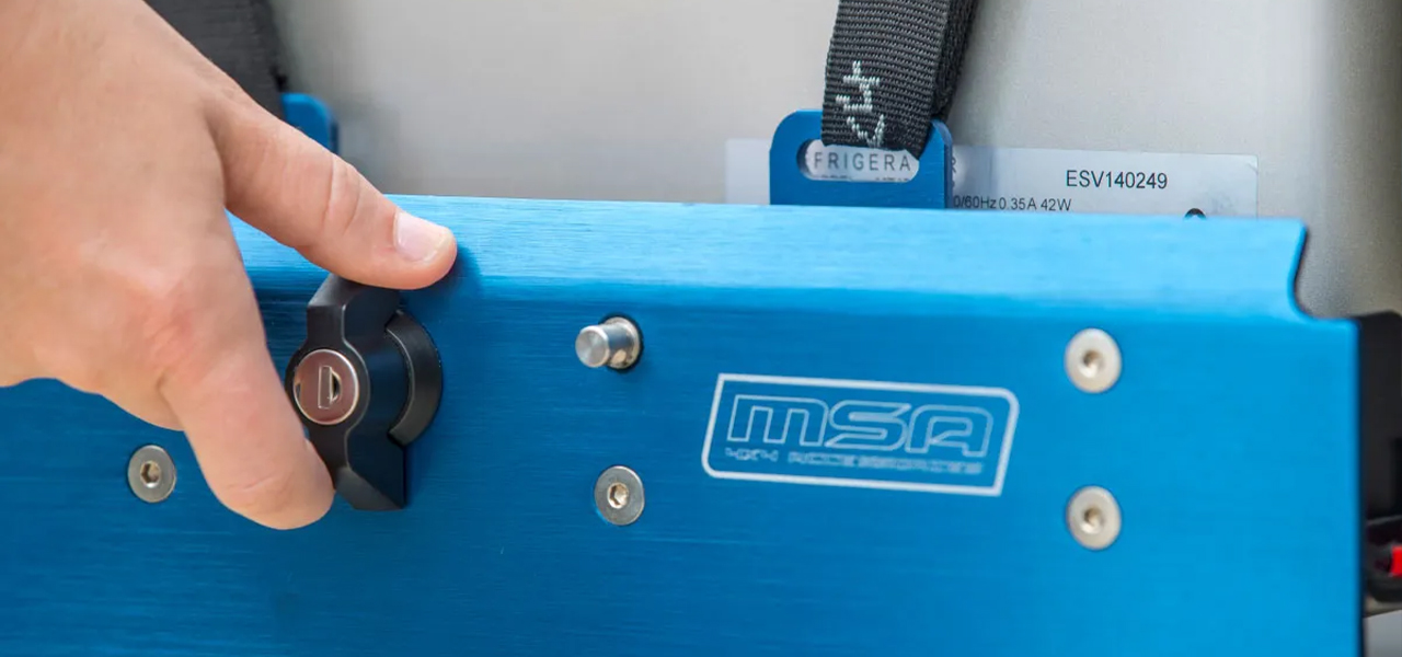 Close up of fridge slide