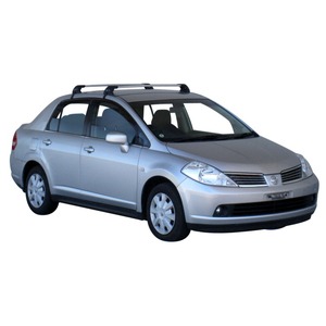 Prorack Silver 2 Bar Aero Flush Bar kit to suit Nissan Tiida 4dr Sedan (2004 - 2012)