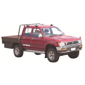 Prorack Silver 2 Bar Aero Through Bar kit to suit Toyota HiLux Double Cab 4dr Ute (1988 - 1997)