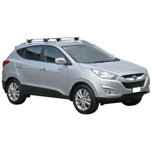 Prorack Silver 2 Bar Aero Through Bar kit to suit Hyundai ix35 5dr SUV (2010 - 2015)