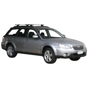 Prorack Silver 2 Bar Aero Through Bar kit to suit Subaru Outback 5dr Wagon (9/2003 - 8/2009)