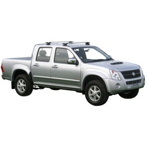 Prorack Silver 2 Bar Aero Through Bar kit to suit Holden Rodeo RA Double 4dr Ute (2/2003 - 2008)