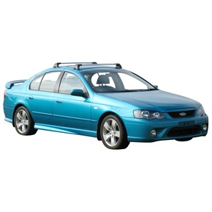 Prorack Silver 2 Bar Aero Flush Bar kit to suit Ford Falcon BA/BF 4dr Sedan (11/2002 - 4/2008)