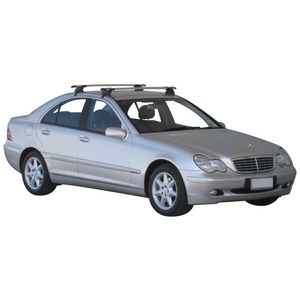 Prorack Black 2 Bar Aero Through Bar kit to suit Mercedes-Benz C-Class W203 4dr Sedan (2000 - 2007)