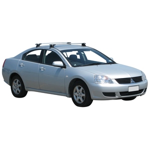 Prorack Silver 2 Bar Aero Through Bar kit to suit Mitsubishi 380 4dr Sedan (10/2005 - 2008)