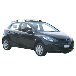 Prorack Silver 2 Bar Aero Through Bar kit to suit Mazda Demio 5dr Hatch (9/2007 - 2014)