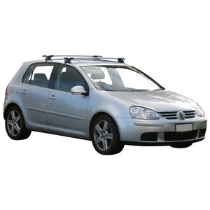 Prorack Silver 2 Bar Aero Through Bar kit to suit Volkswagen Golf Mk5 5dr Hatch (8/2004 - 2/2009)