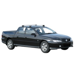 Prorack Silver 2 Bar Aero Through Bar kit to suit Holden Crewman 4dr Ute (10/2003 - 2007)