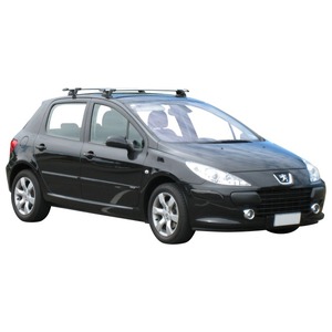 Prorack Silver 2 Bar Aero Through Bar kit to suit Peugeot 307 5dr Hatch (11/2001 - 2/2008)
