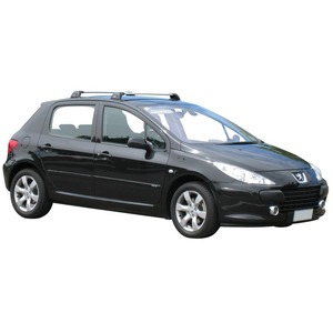 Prorack Silver 2 Bar Aero Flush Bar kit to suit Peugeot 307 5dr Hatch (11/2001 - 2/2008)
