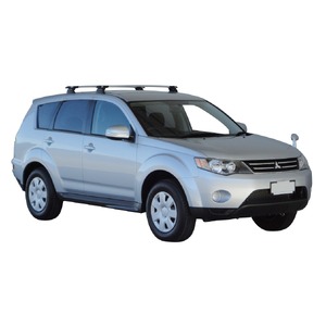 Prorack Silver 2 Bar Aero Through Bar kit to suit Mitsubishi Outlander 5dr SUV (2005 - 2012)