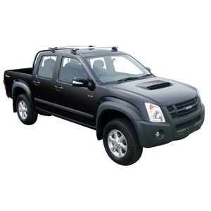 Prorack Black 2 Bar Aero Through Bar kit to suit Isuzu D-Max Double Cab 4dr Ute (2009 - 2012)