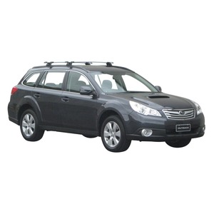 Prorack Silver 2 Bar Aero Through Bar kit to suit Subaru Outback 5dr Wagon (9/2009 - 2014)