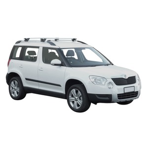 Prorack Silver 2 Bar Aero Through Bar kit to suit Skoda Yeti 5dr SUV (2009 - 2017)