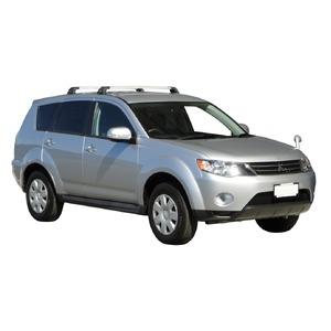 Prorack Silver 2 Bar Aero Flush Bar kit to suit Mitsubishi Outlander 5dr SUV (2005 - 2012)
