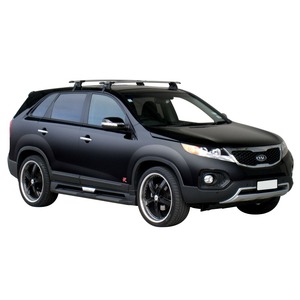 Prorack Silver 2 Bar Aero Through Bar kit to suit Kia Sorento 5dr SUV (10/2009 - 2015)