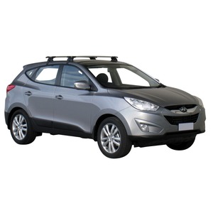 Prorack Silver 2 Bar Aero Through Bar kit to suit Hyundai ix35 5dr SUV (2010 - 2015)