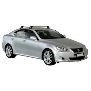 Prorack Silver 2 Bar Aero Flush Bar kit to suit Lexus IS 4dr Sedan (2006 - 6/2013)
