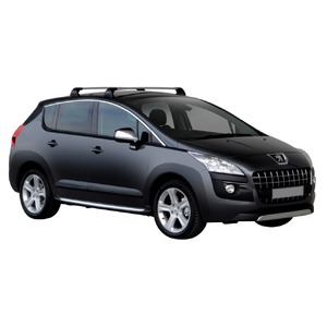 Prorack Silver 2 Bar Aero Flush Bar kit to suit Peugeot 3008 5dr SUV (2010 - 2016)