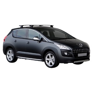 Prorack Black 2 Bar Aero Through Bar kit to suit Peugeot 3008 5dr SUV (2010 - 2016)