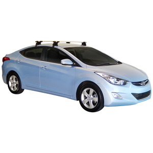 Prorack Silver 2 Bar Aero Through Bar kit to suit Hyundai Elantra 4dr Sedan (7/2011 - 2016)