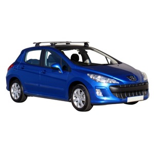 Prorack Silver 2 Bar Aero Through Bar kit to suit Peugeot 308 5dr Hatch (2007 - Current)