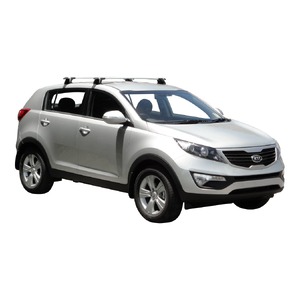 Prorack Silver 2 Bar Aero Through Bar kit to suit Kia Sportage 5dr SUV (2010 - 2015)