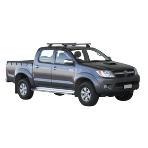 Prorack Silver 2 Bar Heavy Duty Through Bar kit to suit Toyota HiLux Double Cab 4dr Ute (5/2005 - 2012)