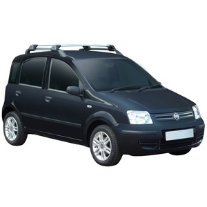 Prorack Silver 2 Bar Aero Flush Bar kit to suit Fiat Panda 5dr Hatch (2003 - 2011)