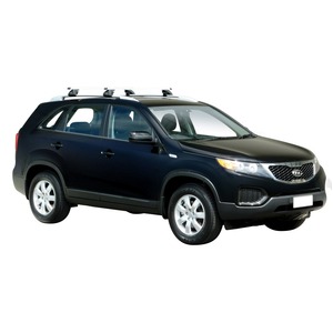 Prorack Silver 2 Bar Standard Through Bar kit to suit Kia Sorento R 5dr SUV (10/2009 - 2014)