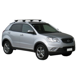 Prorack Silver 2 Bar Aero Through Bar kit to suit SsangYong Korando 5dr SUV (2011 - 2019)