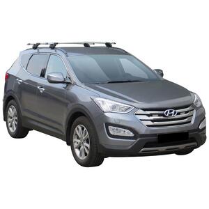 Prorack Silver 2 Bar Aero Through Bar kit to suit Hyundai Santa Fe 5dr SUV (2012 - 2018)