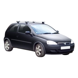 Prorack Silver 2 Bar Aero Through Bar kit to suit Holden Barina 3dr Hatch (2000 - 2006)