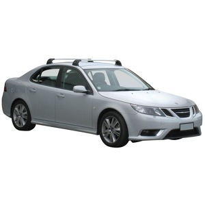Prorack Silver 2 Bar Aero Flush Bar kit to suit Saab 9-3 4dr Sedan (2003 - Current)