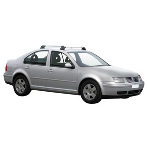 Prorack Silver 2 Bar Aero Flush Bar kit to suit Volkswagen Bora 4dr Sedan (7/1998 - 2005)