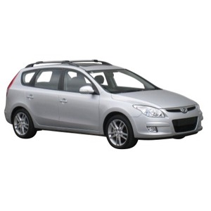 Prorack Silver 2 Bar Aero Rail Bar kit to suit Hyundai i30 cw 5dr Wagon (2007 - 2012)